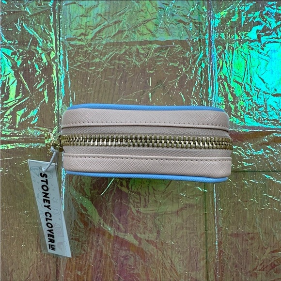 🆕 Stoney Clover Lane Vegan Leather Pink Shell Embossed Peach Mini Pouch - Picture 2 of 6